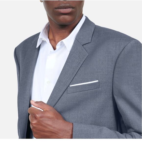 The Kooples Micro Super 110 Sky Blue Wool Blazer Jacket EU 50 (US 40) - Picture 2 of 10